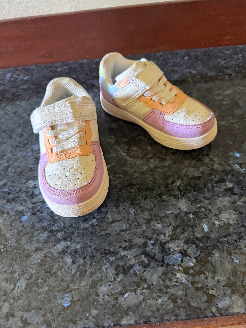 Cat & Jack Cream Pink Orange Kids Sneakers